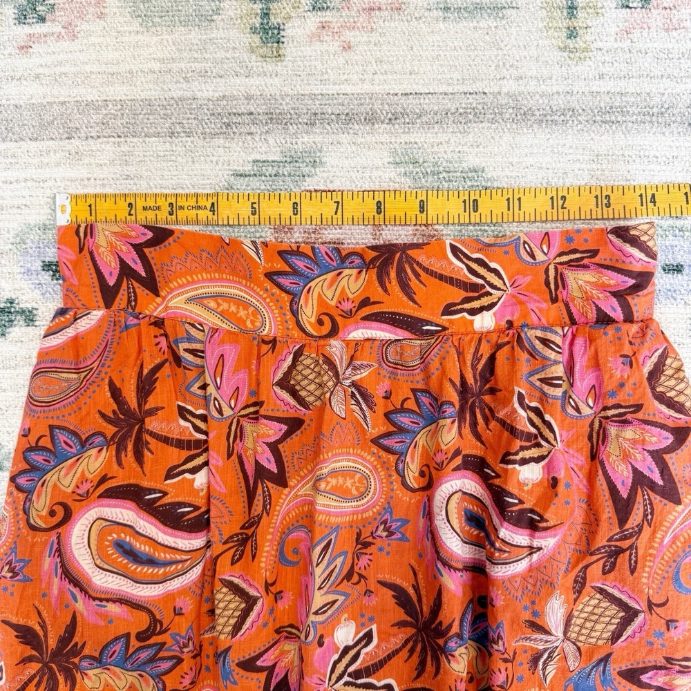 Boden Womens Paisley Tiered Maxi Skirt Size 10 Red Boho Prairie Peasant Cotton - Picture 4 of 6